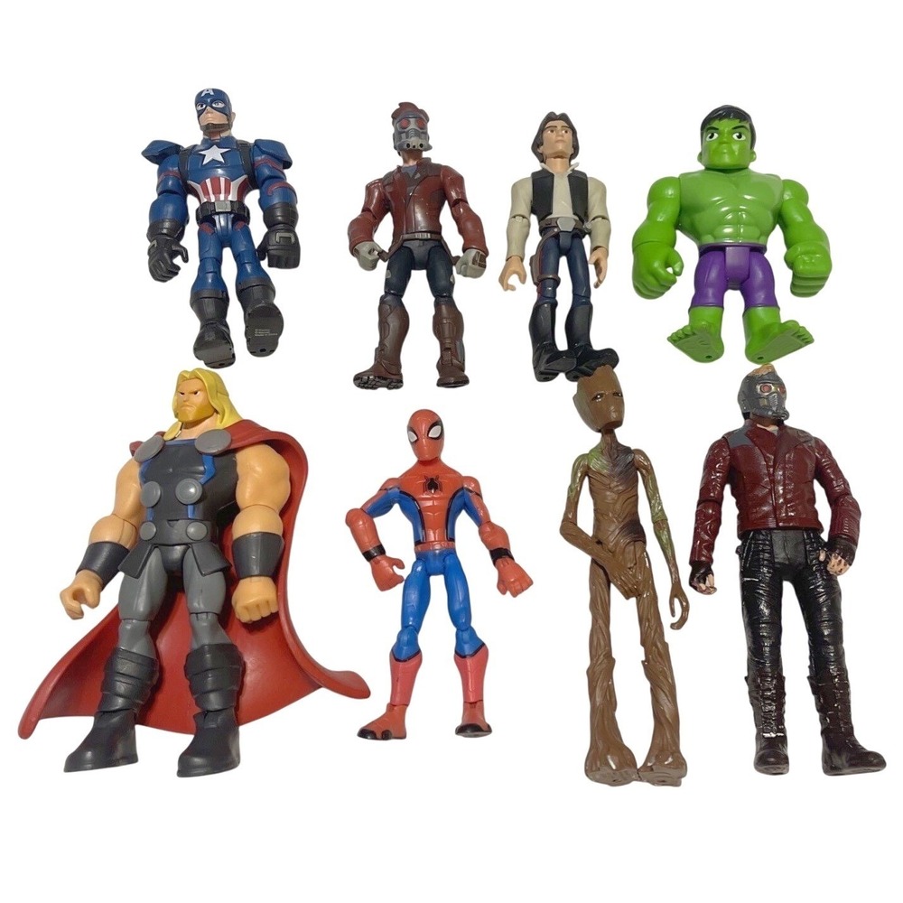 Disney PIxar Marvel‎ Toybox Figure Lot Groot Captain America Thor Spiderman Lord